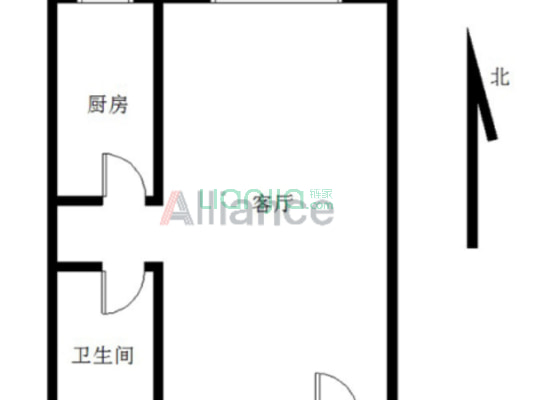 汇元尚品 1室1厅 北-户型图