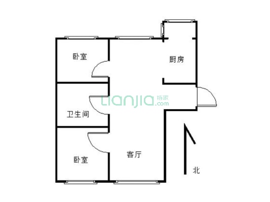 香山名苑 电梯 一楼 两室一厅-户型图