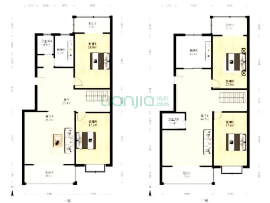 军怡家园复式 满二 精装修 方便看房-户型图