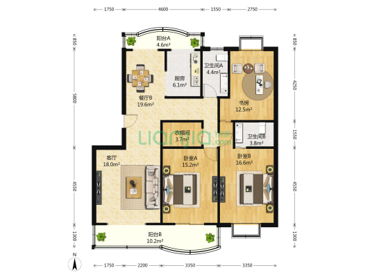 申凡苑 3室2厅2卫 157平方
