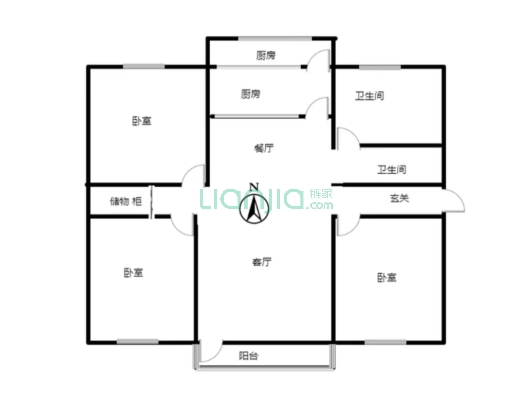 南北通透板楼 公摊小 证满税低-户型图
