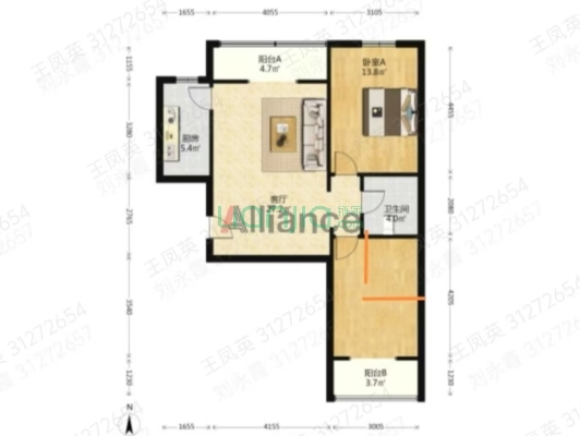 水岸花城，好房源，环境好，交通便利。-户型图