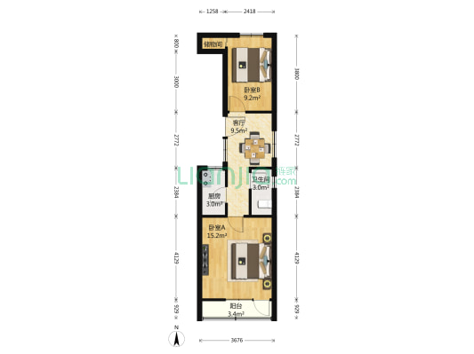 和义东里三区 2室1厅1卫 58平方