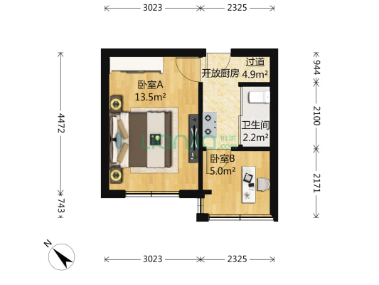 南石巷 2室0厅1卫 32平方