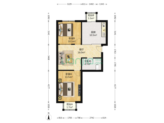 东翠鸣苑 2室1厅1卫 79平方