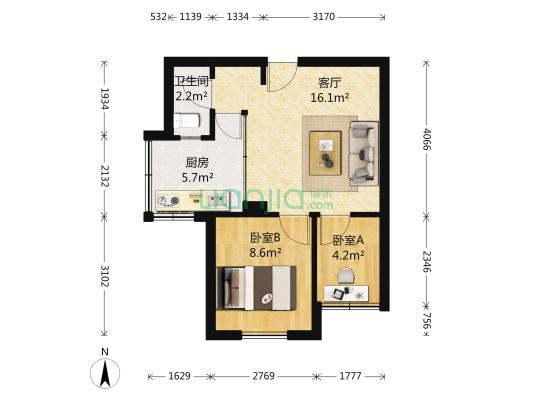 金科小城故事 2室1厅1卫 47平方