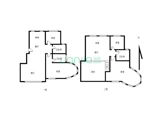 亚兴国际公寓，空中复式，客厅跳高6米+落地窗.-户型图