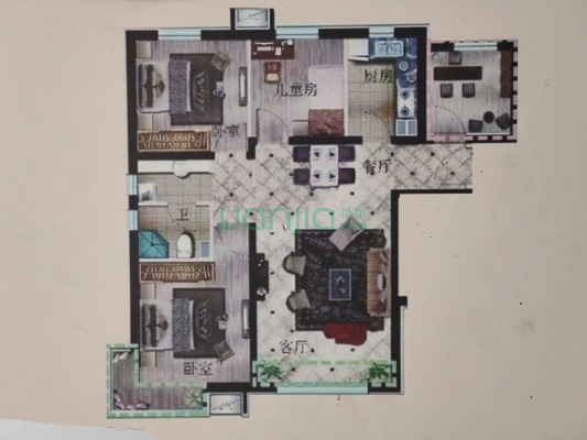 三利中和城一期 3室1厅 南 北-户型图