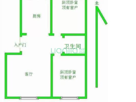 省医院 客运 东俪湾 一室一厅 户型朝南-户型图