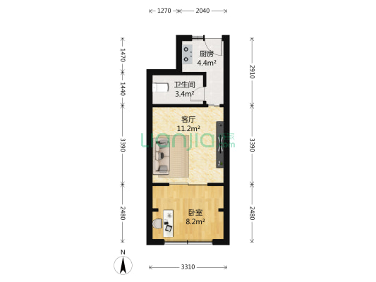 黄家小区 1室1厅1卫 32平方