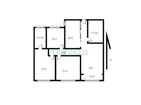 天鹅堡小区 3室2厅2卫 小区环境优美 楼间距宽-户型图