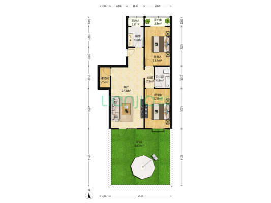 星月云河 2室1厅1卫 99平方
