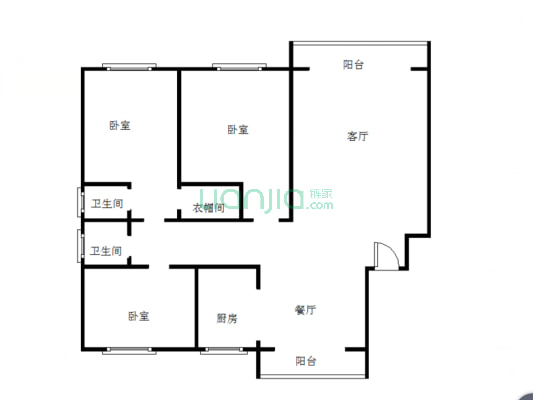 名 门江山一期 小高层洋房 一梯两户 精装修 户型通透-户型图