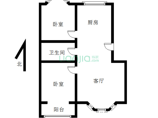 板楼好社区 南北双通透 中间好楼层 全天采光无遮挡-户型图