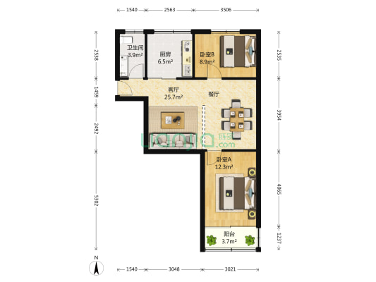 马塍路32号 2室1厅1卫 73平方
