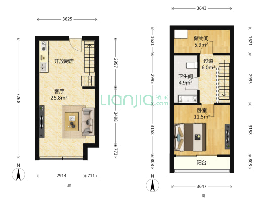 仙龙湾山庄 1室1厅1卫 39平方