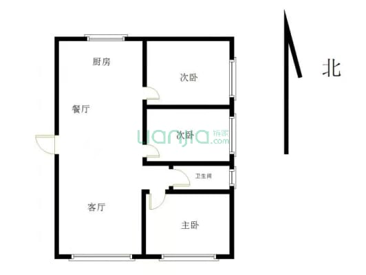 诚心急售，南北通透，自改三室，看房方便-户型图