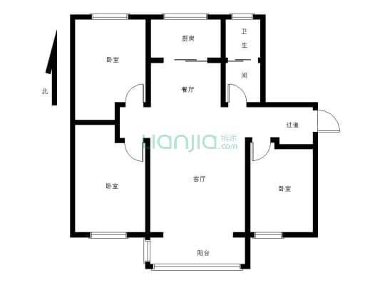 华清御园的房子 三室两厅 有17 平方地下室-户型图