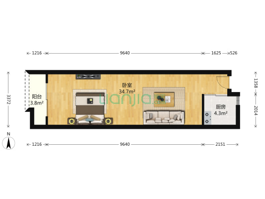 花郡家园·公寓 1室0厅0卫 68平方