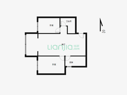好房出售喀什东路和兴嘉苑93.62平米两室两厅一厨一卫-户型图