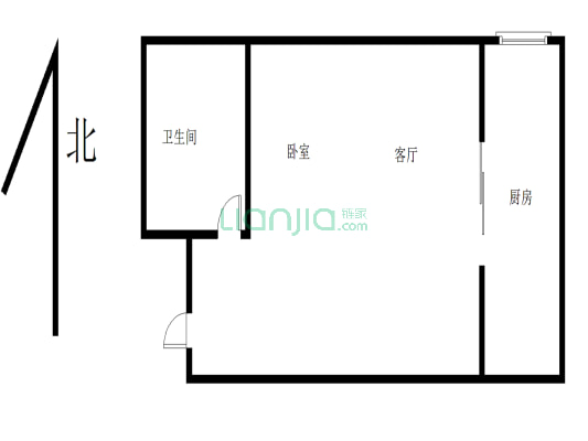 文昌万达 旁 东景国际一室一厅小公寓精装修，拎包入住-户型图