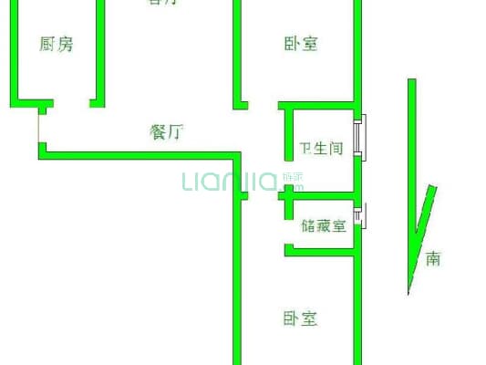 福地水岸 2室1厅 南-户型图