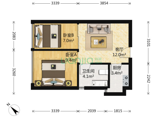 大运新城 居家两房 总价低 地铁口物业