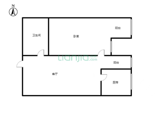 弘德缘 1室1厅 西-户型图