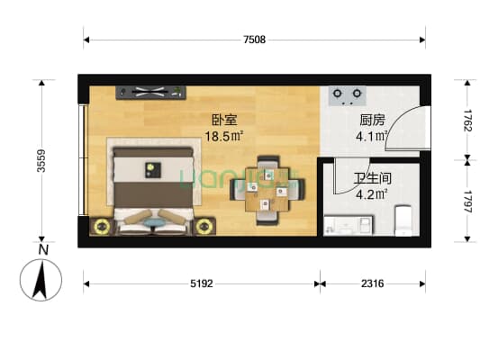 大悦公寓 1室0厅 180万