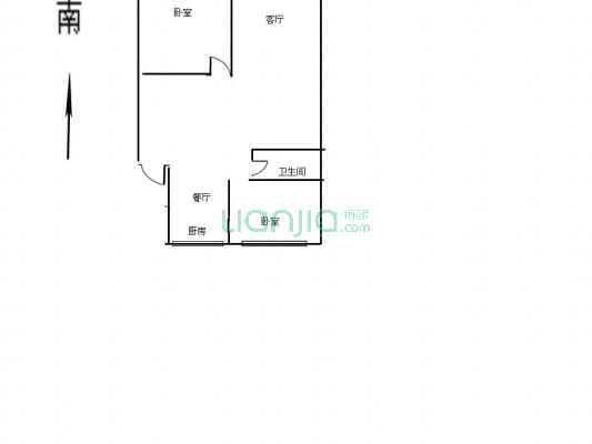 三室格局 步梯中层 独立小院 小税 出行方便-户型图