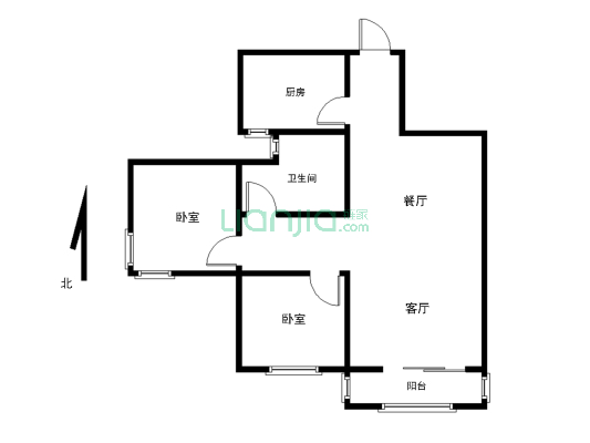荣邦花园83平2室2厅 简装有证满二可贷款-户型图