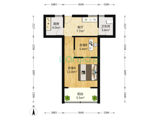 泗塘七村 2室1厅1卫 46平方