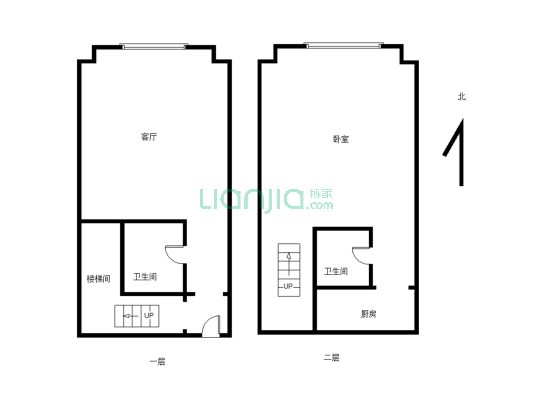 精装修  独立两室  可自己住一层 租一层-户型图