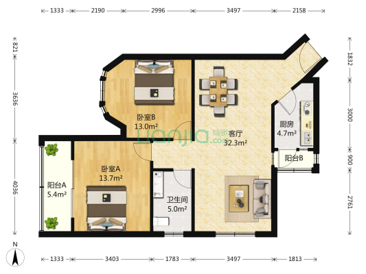 新港鸿花园电梯高层住宅，装修好 地铁口物业