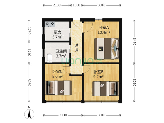 虹桥路959弄 3室0厅1卫 71平方