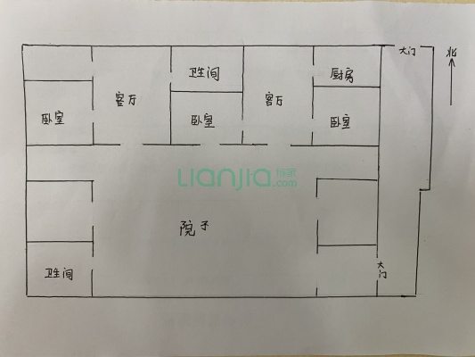 三义庙 5室2厅 南 北-户型图
