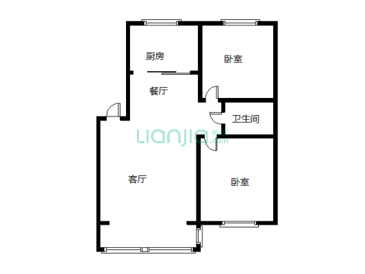 永安小区 2室2厅 南 北-户型图