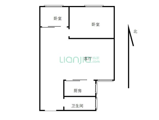 弘德缘 2室1厅 北-户型图