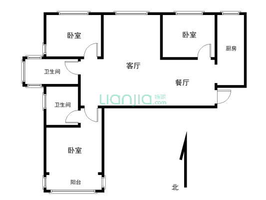 旭光花园138㎡、3室2厅2卫、全款可以更名、拎包入住-户型图