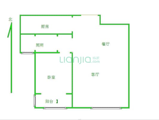 假日雅典城 房源好，环境好，一室两厅一卫-户型图