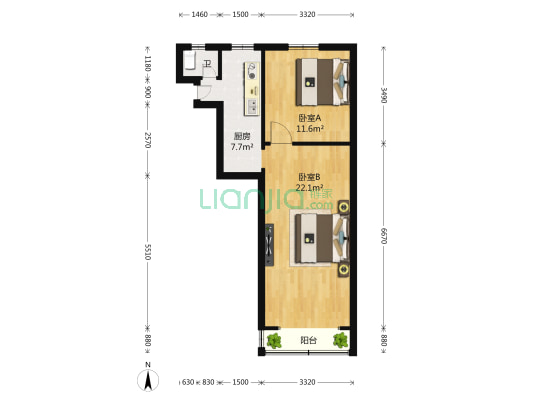 宜川五村 2室0厅1卫 51平方