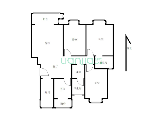 正黄珈蓝谷，四室两厅双卫，房屋明亮-户型图