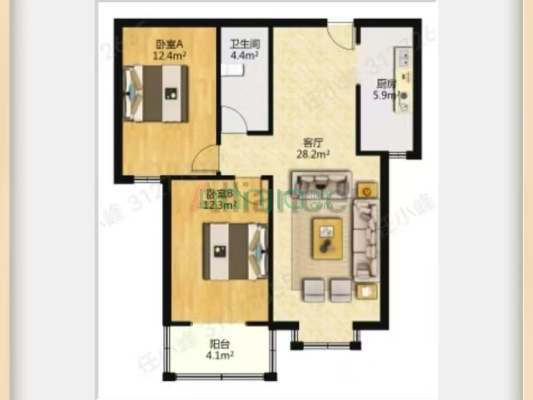 水岸花城，一线江景美宅诗意，标准现房，即买即住-户型图