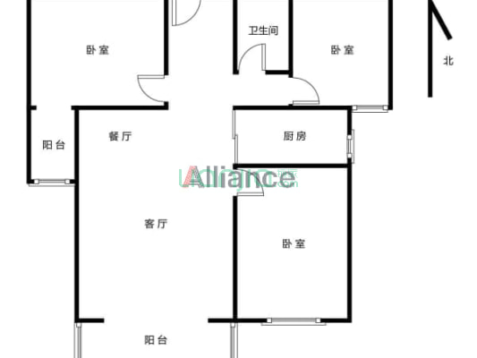 福华园二期小高层114平3室140万诚意出售价位可谈-户型图