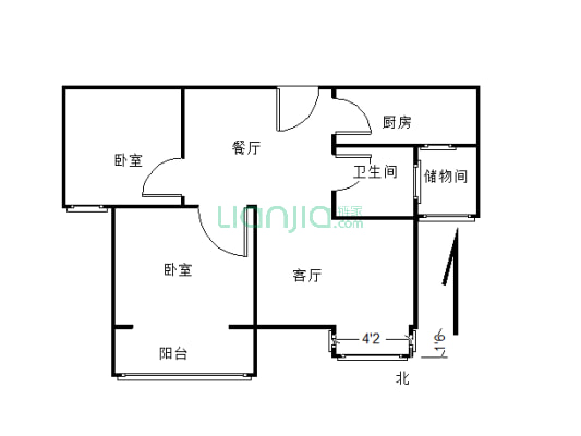 凤凰小区，两室两厅，配套齐全，有证满二，随时过户-户型图