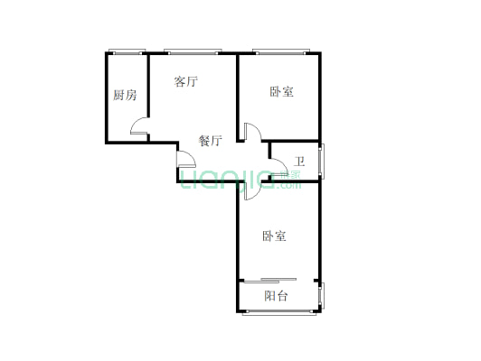 呈颐园 2室1厅 南 北-户型图
