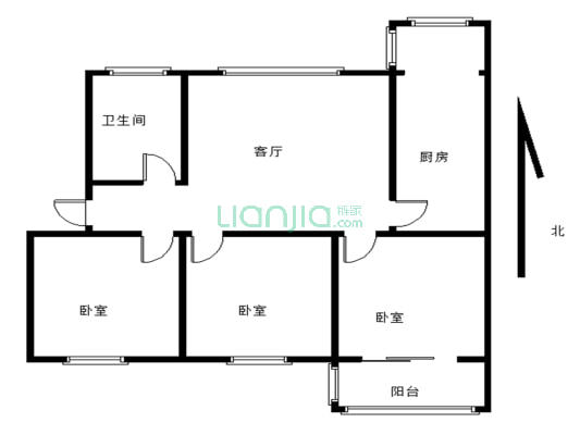 房子精装修三室 可以拎包入住 看房提前联系-户型图