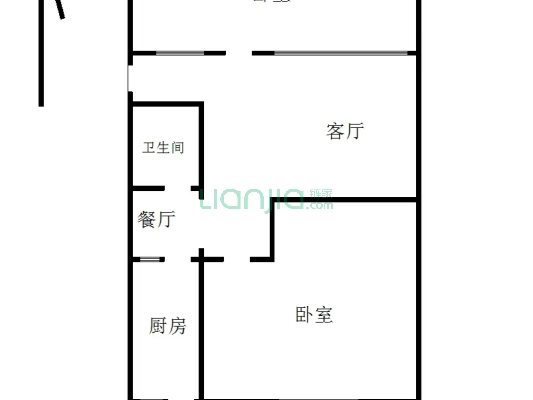 六十七处家属楼 2室1厅 南 北-户型图