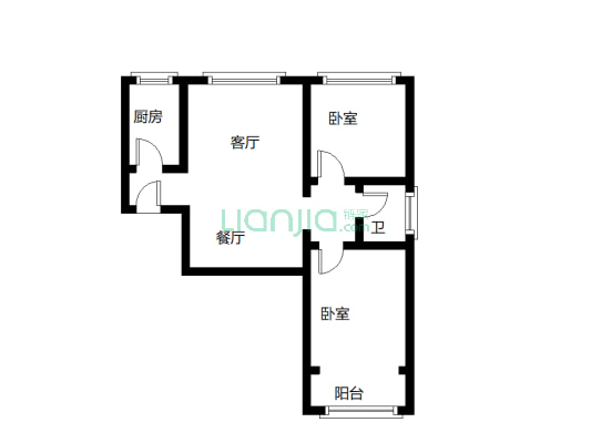 东方丽景 2室2厅 南 北-户型图