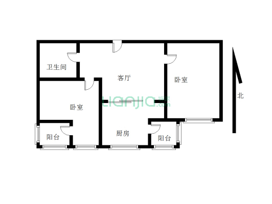 红山家园  两室 中间楼层  单价低-户型图